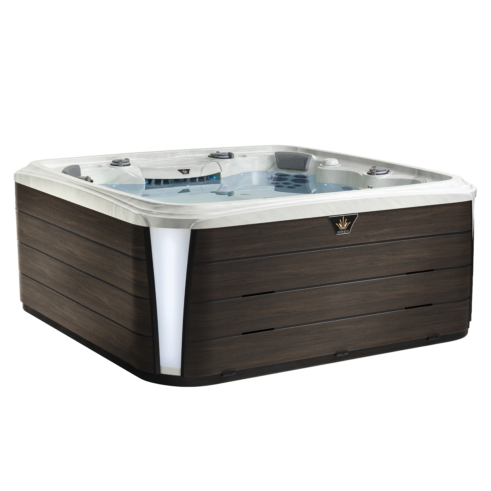 color sideview showing brown color sample of cabinet shell