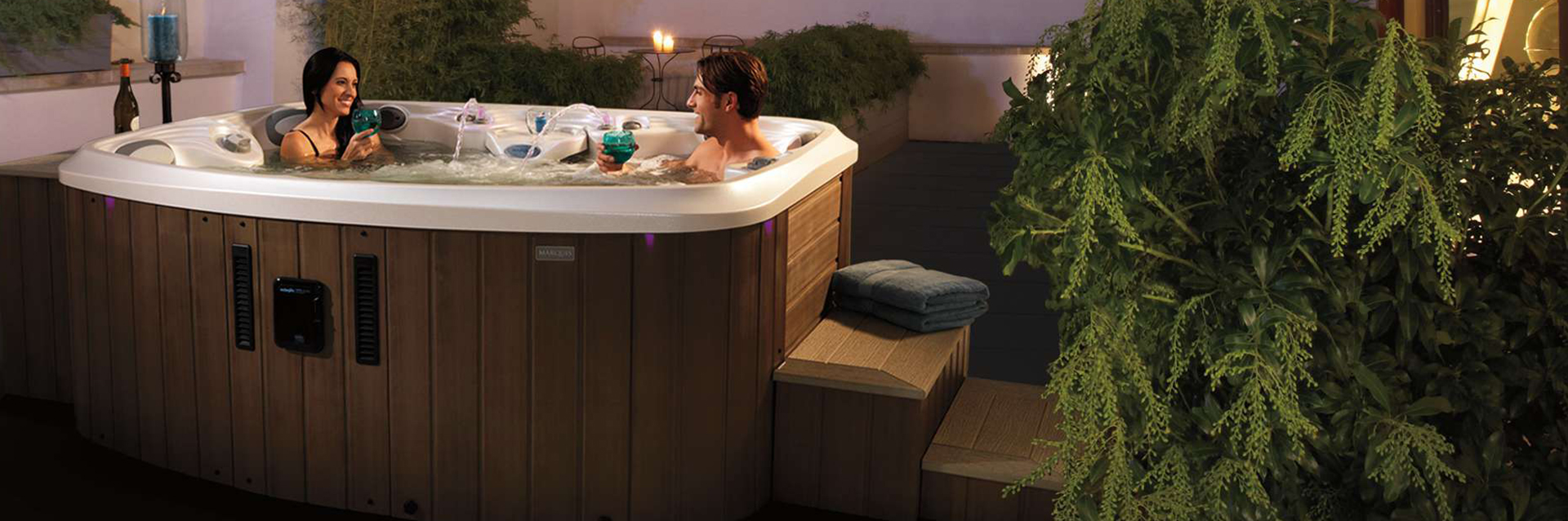 beauty image showing rectangular hot tubs