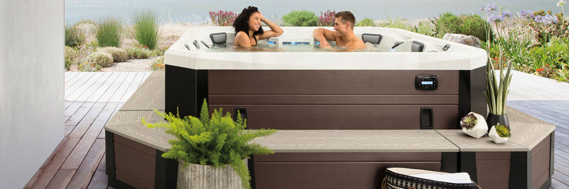 an environmental shot of this hot tub model