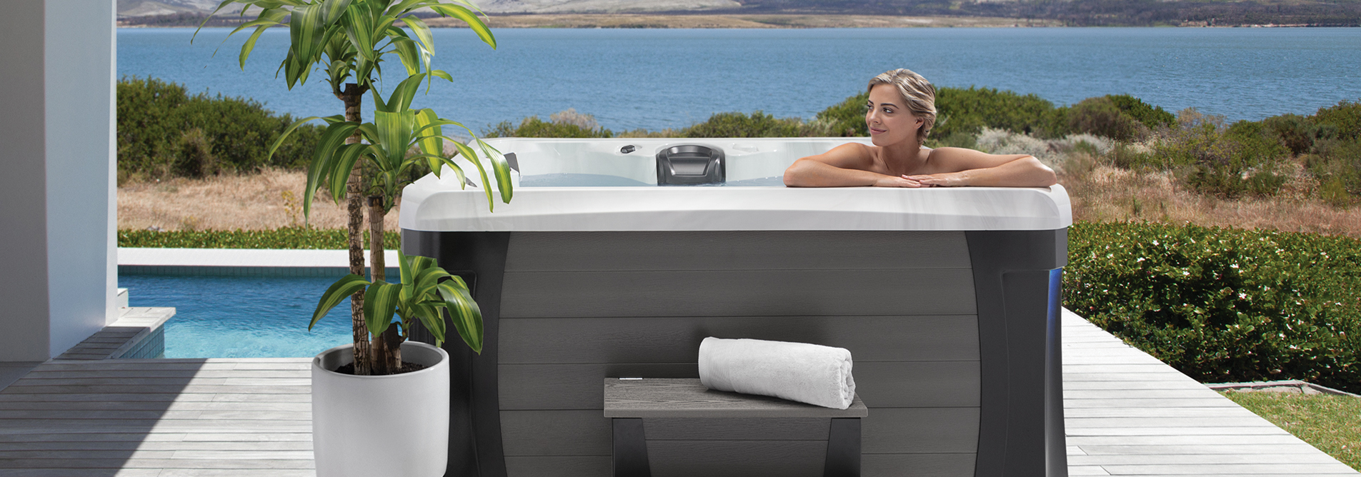 an environmental shot of this hot tub model