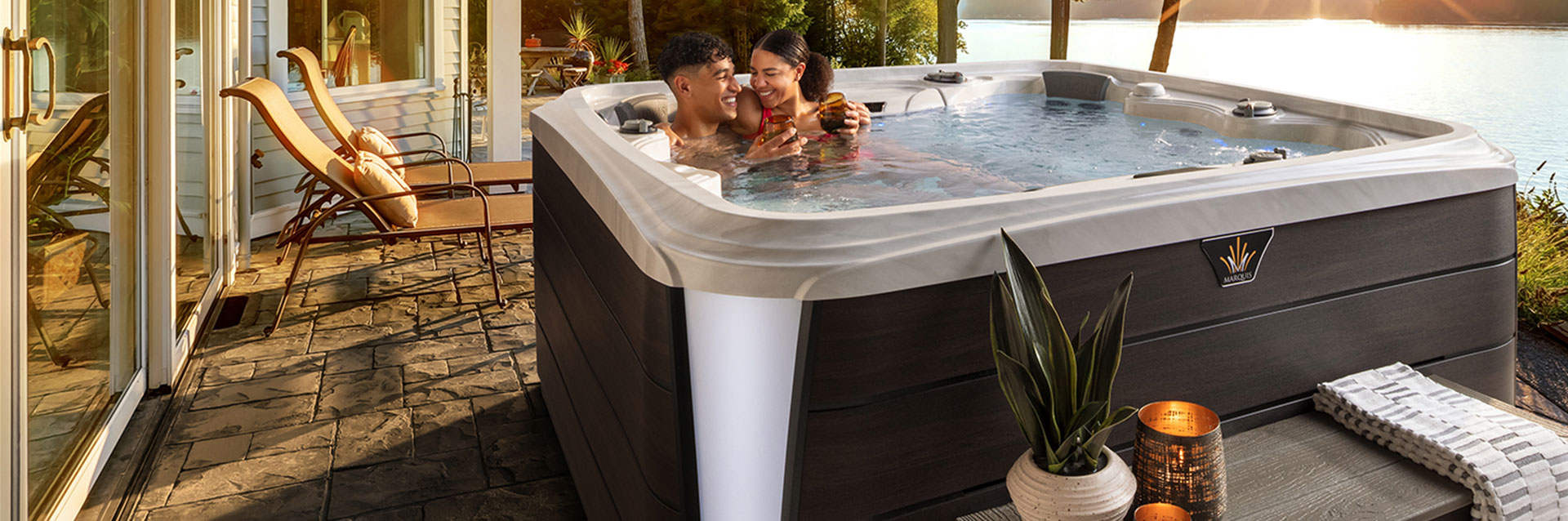 an environmental shot of this hot tub model