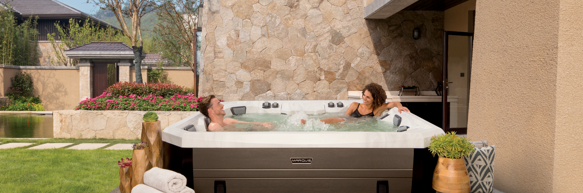 an environmental shot of this hot tub model
