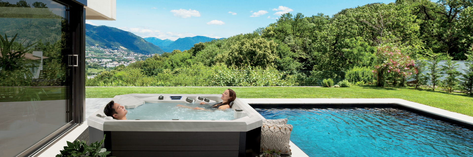 an environmental shot of this hot tub model